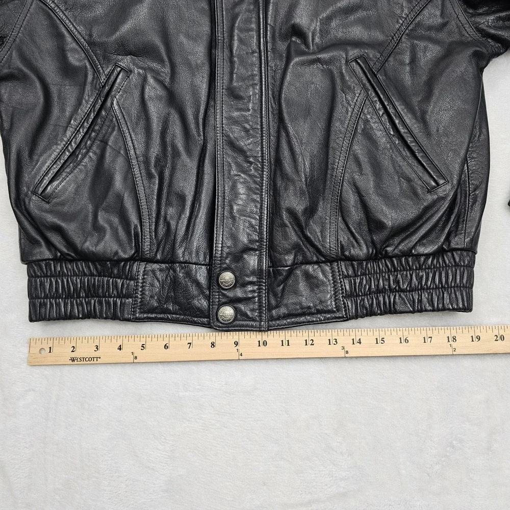 Wilsons Leather Bomber Jacket Mens Medium Black Thinsulate Padded Vintage Biker